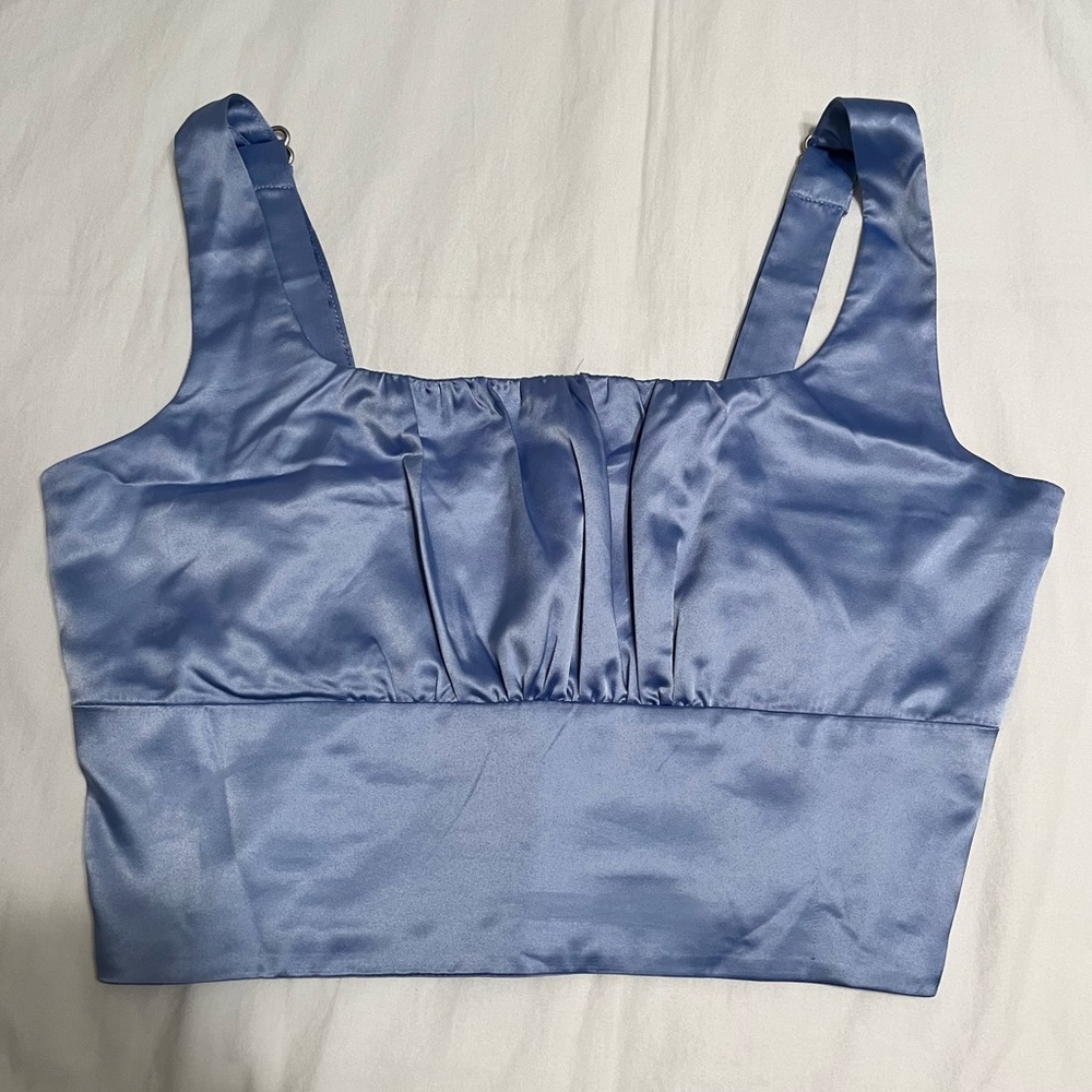 Shiny Blue Forever 21 Cropped Tank Size S